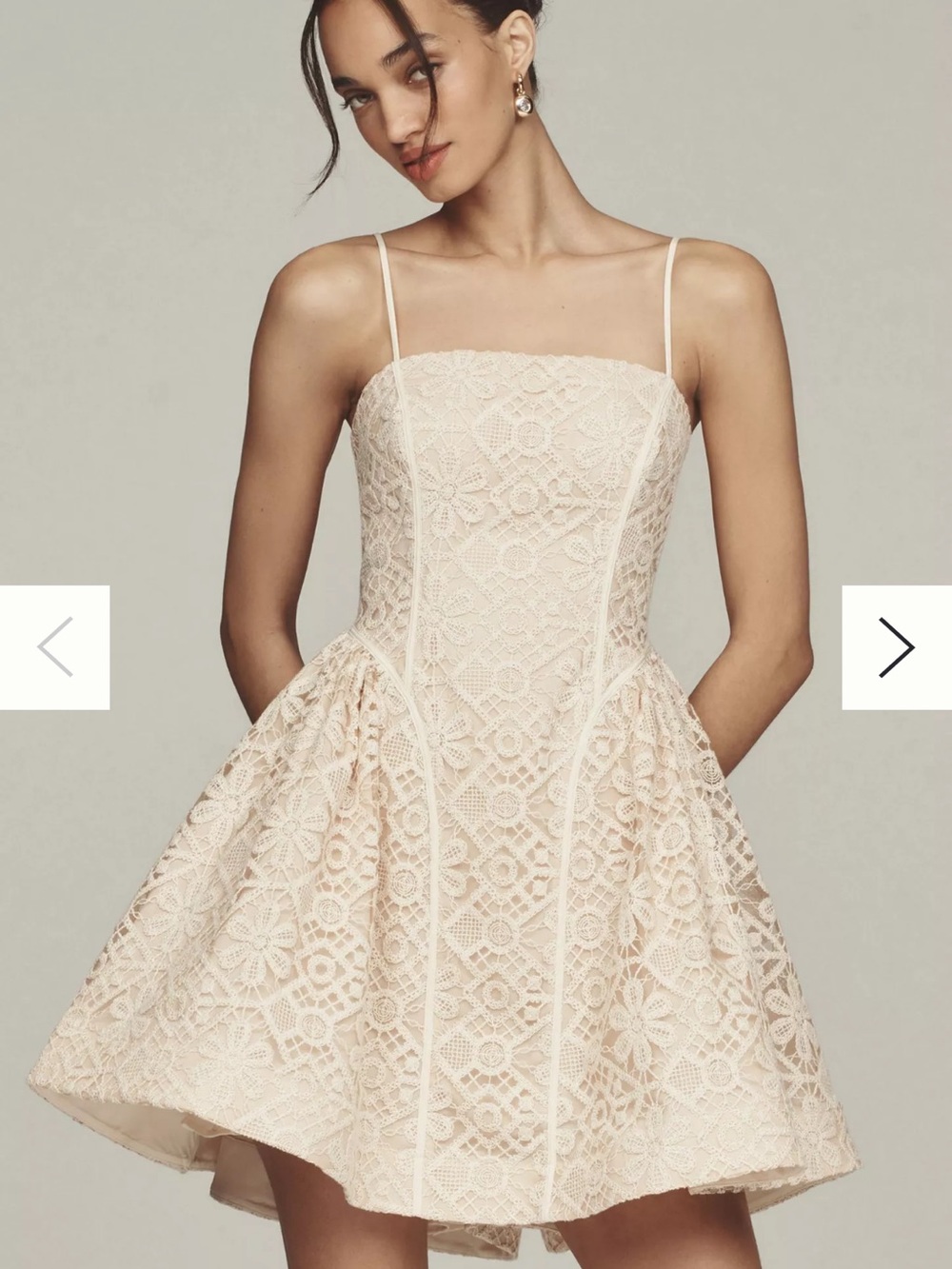 Basque Waist Mini Dress- Bridal